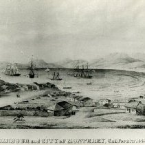 Local history: drawing of the city of Monterey & harbor, 1842
