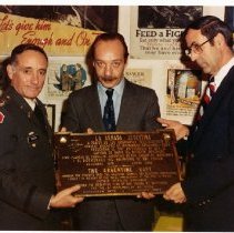 Colonel Foster, Mayor Fry, and Alfredo Nanclares, 1980.