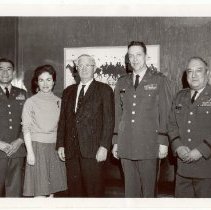 Col. Kai Rasmussen (suit) with Col. Kibbey Horne (right), circa 1970.