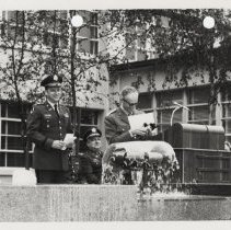 Maj. Gen. Remo Fratoni dedicates the Italian Fountain, 1970.
