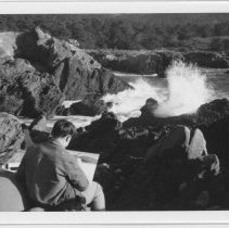 Plein Air Painting on the Beach, ca. 1950s.