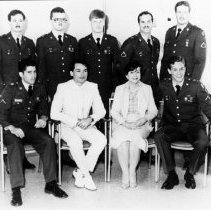 DLI Spanish Department instructors with their Army students, 1990.