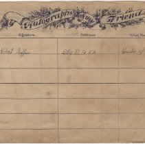 Robert O. Griffin Photograph Album Signature Page, 1936-39.