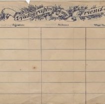 Robert O. Griffin Photograph Album Signature Page (blank), 1936-39.