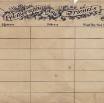 Robert O. Griffin Photograph Album Signature Page (blank), 1936-39.