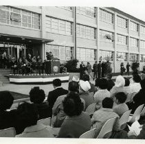 Nisei Hall Dedication - Col. Kibbey M. Horne, Commandant Defense Language Institute West Coast (DLIWC), Delivers a Speech, March 7, 1969.
