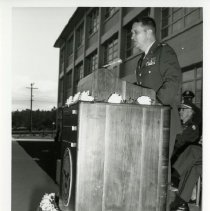 Nisei Hall Dedication -  Col. Kibbey M. Horne, Commandant Defense Language Institute West Coast (DLIWC), Delivers Speech, March 7, 1969..