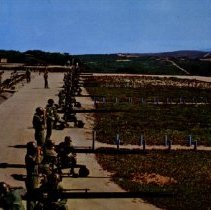 Colored image of soldiers in rifle training