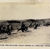 Rifles and Machine Guns Firing at Airplane Target