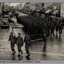 Fort Ord Soliders March Down Alvarado Street in Monterey