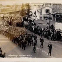 Soldiers March at Monterey's Centennial Parade