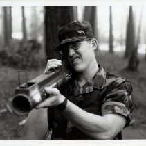 Soldier firing a weapon