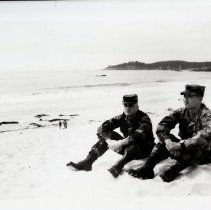 Soldiers relaxing on the Beach