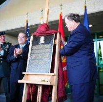 Unveiling Plaque at Alfie Khalil Building Dedication Ceremony