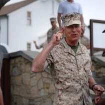 General Conway and Sergeant Major Kent before Speaking at Soldier Field