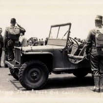 Soldiers Next to Their Jeep at Fort Ord