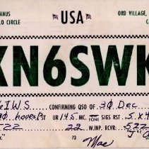 Radio Correspondance from Sergeant H. McManus