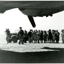 Officers and Plane Spotters with B-17 on base, 1943