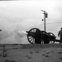 Fort Ord, firing of retreat gun, 1942