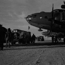B-17 Takes Off and Lands as Crowd Watches, 1943
