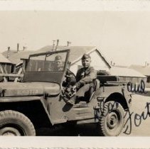 Officers Ride in a Jeep at Fort Ord