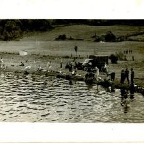 Soldiers Swimming and Washing Up in a Lake