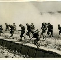 Recruits Invade Trench during a Simulated Combat Exercise at Fort Ord