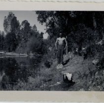 Portrait of an Unknown Man Posing Next to Creek