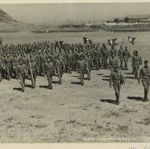 Medical Battalion Marches Past in Divisonal Review at Fort Ord