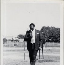 Unknown Man Speaking to a Crowd of Soldiers