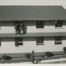 Soldiers Washing Windows on a Barracks Building at Fort Ord