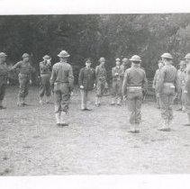 Soldiers and Officers Gathered at Oak Grove Park