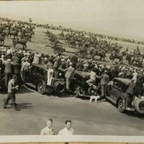 Civilians Watch a Parade of Horse-Drawn Artillery in San Francisco