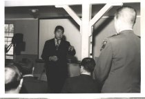 Sen. Edward Brooke at Fort Devens