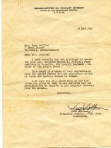 Letter to Mrs. Emma Jeffrey 1945 (Purple Heart)