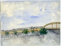 Watercolor of Bridge Scene