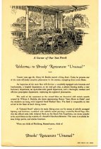 Back cover  of Brooks'Restaurant menu folder