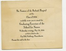 Invitation to Nursing Graduation 1936
