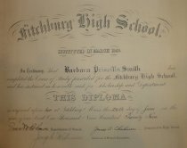 Barbara Priscilla Smith 1929 Fitchburg High School Diploma