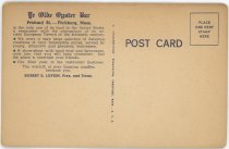 Ye Olde Oyster Bar on Prichard St. back of postcard