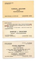 Darius Saucier photographer business cards