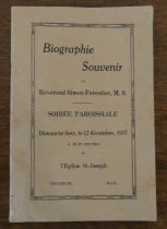 Biography Souvenir about Rev. Simon Forestier at St. Joseph Church