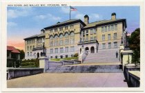 Fitchburg High School 1895 and the Wallace Way steps postcard