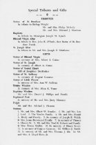 Special Tributes and Gifts