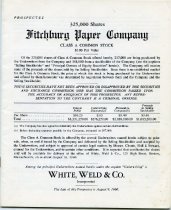 Fitcburg Paper Company 
Class A Common Stock