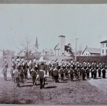 Knightf of Pythias with old firestation in background