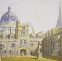 Oxford, The Quadrangle of Brasenoe College With the Radcliffe Camera Behind
