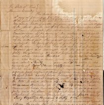 Warranty deed for the sale of two male slaves in Bonham dated 1-12-1861.  Provided by Casey Jones.  The Museum does not hold this document.