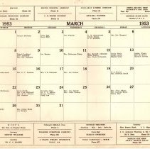 Wesleyan Service Guild of First Methodist Church, Bonham.  Birthday calenda