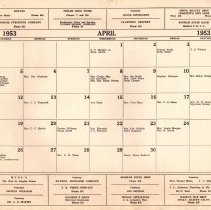 Wesleyan Service Guild of First Methodist Church, Bonham.  Birthday calenda